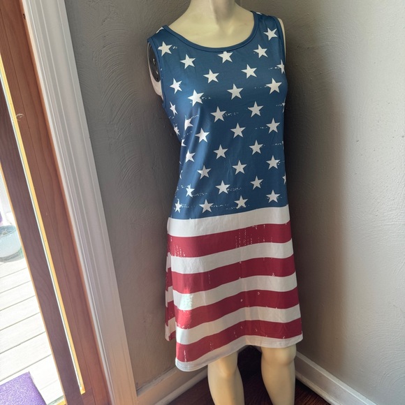 Spadehilll red white and blue sleeveless dress size small 4th of July - Picture 2 of 10